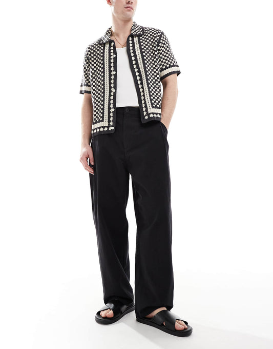 Crinkle Textured Trousers