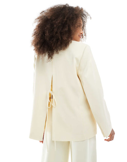 Oversized Blazer With Tie Back Detail