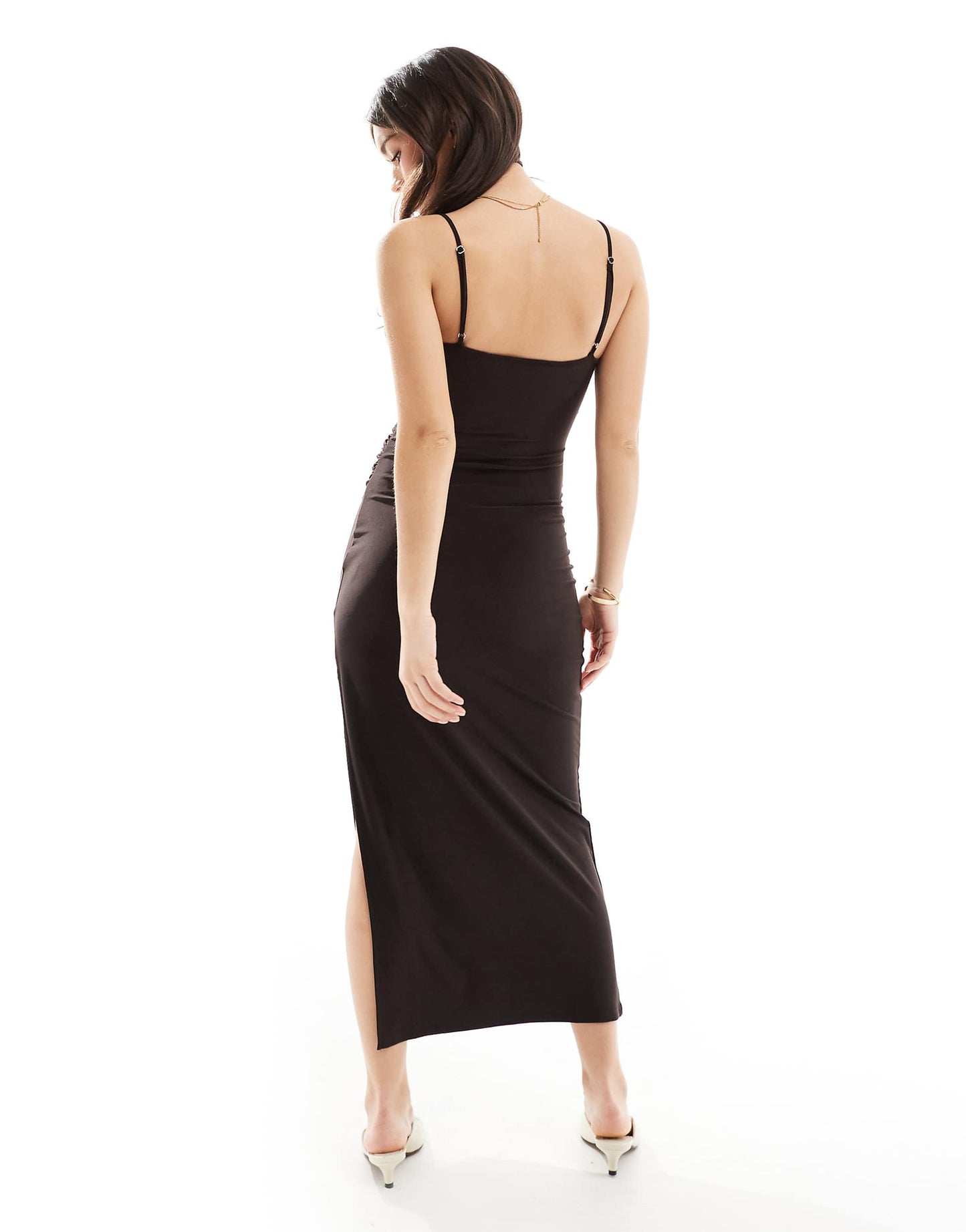 Square Neck Ruched Side Maxi Dress