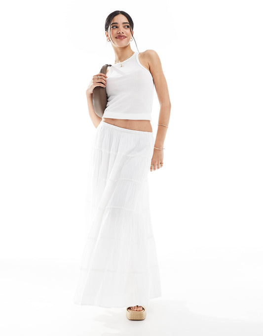 Cheesecloth Tiered Maxi Skirt