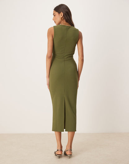 Square Neck Midi Dress