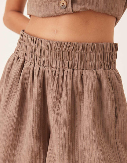 Crinkle Pull On Shorts Co-Ord
