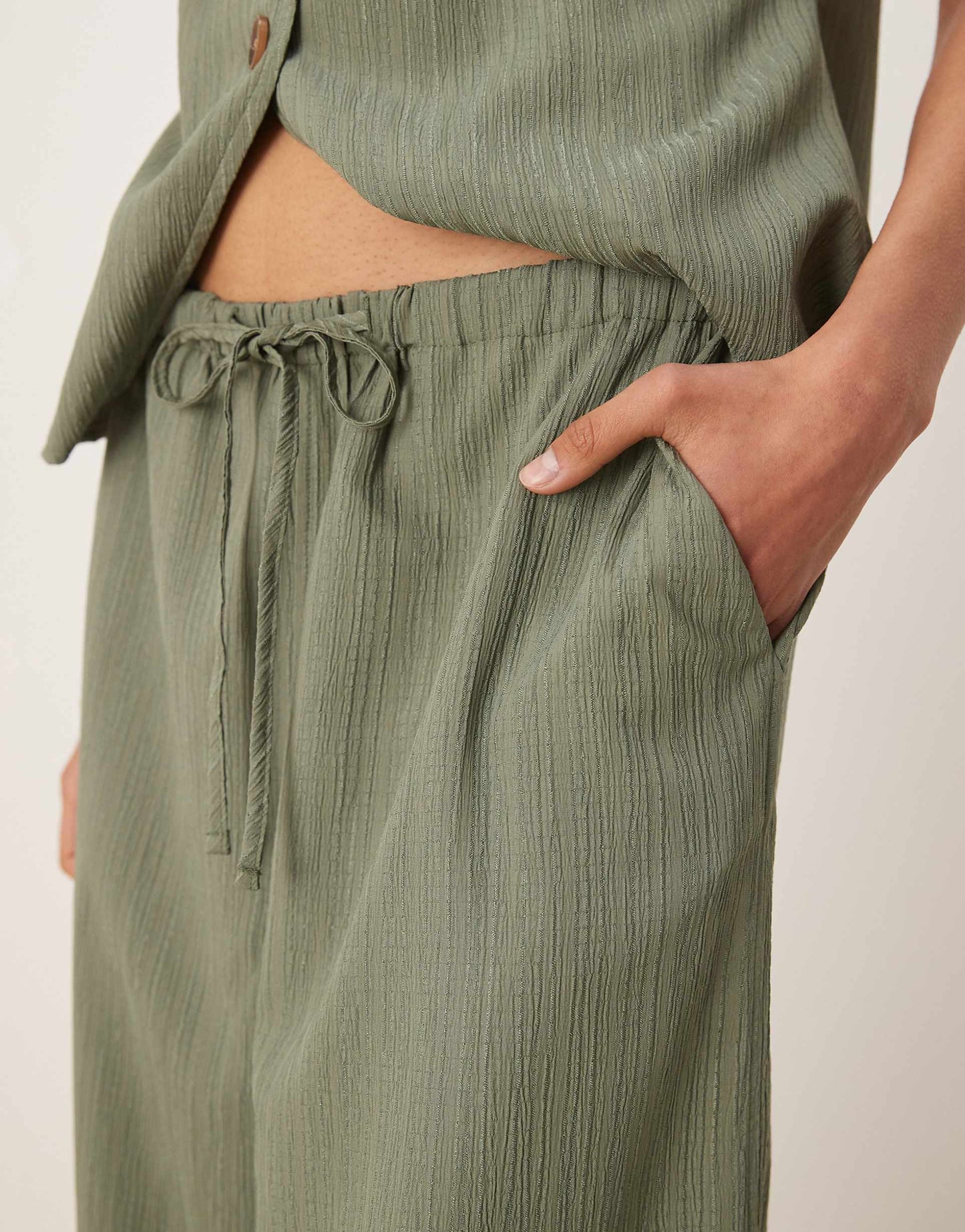 Crinkle Palazzo Trousers Co-Ord