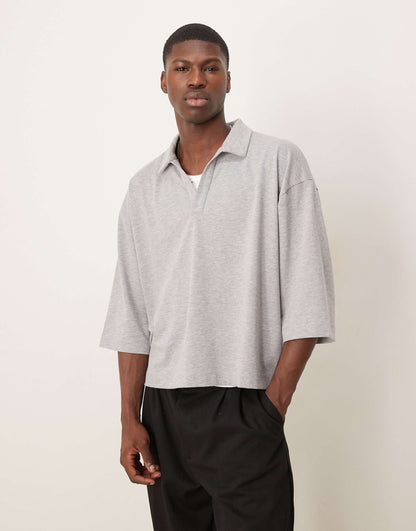 Oversized Boxy V Neck Polo