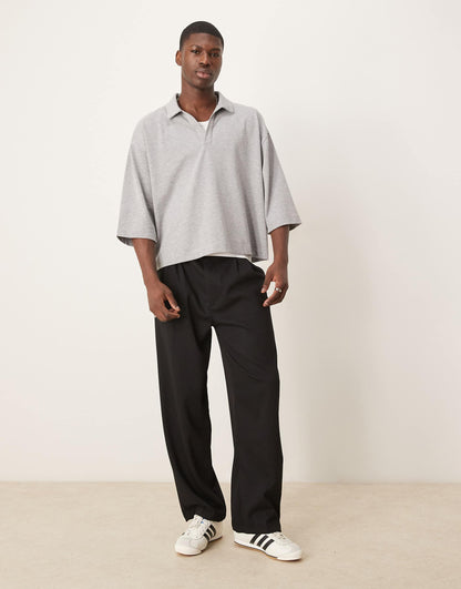 Oversized Boxy V Neck Polo