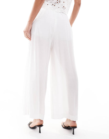 Wide Leg Linen Trousers