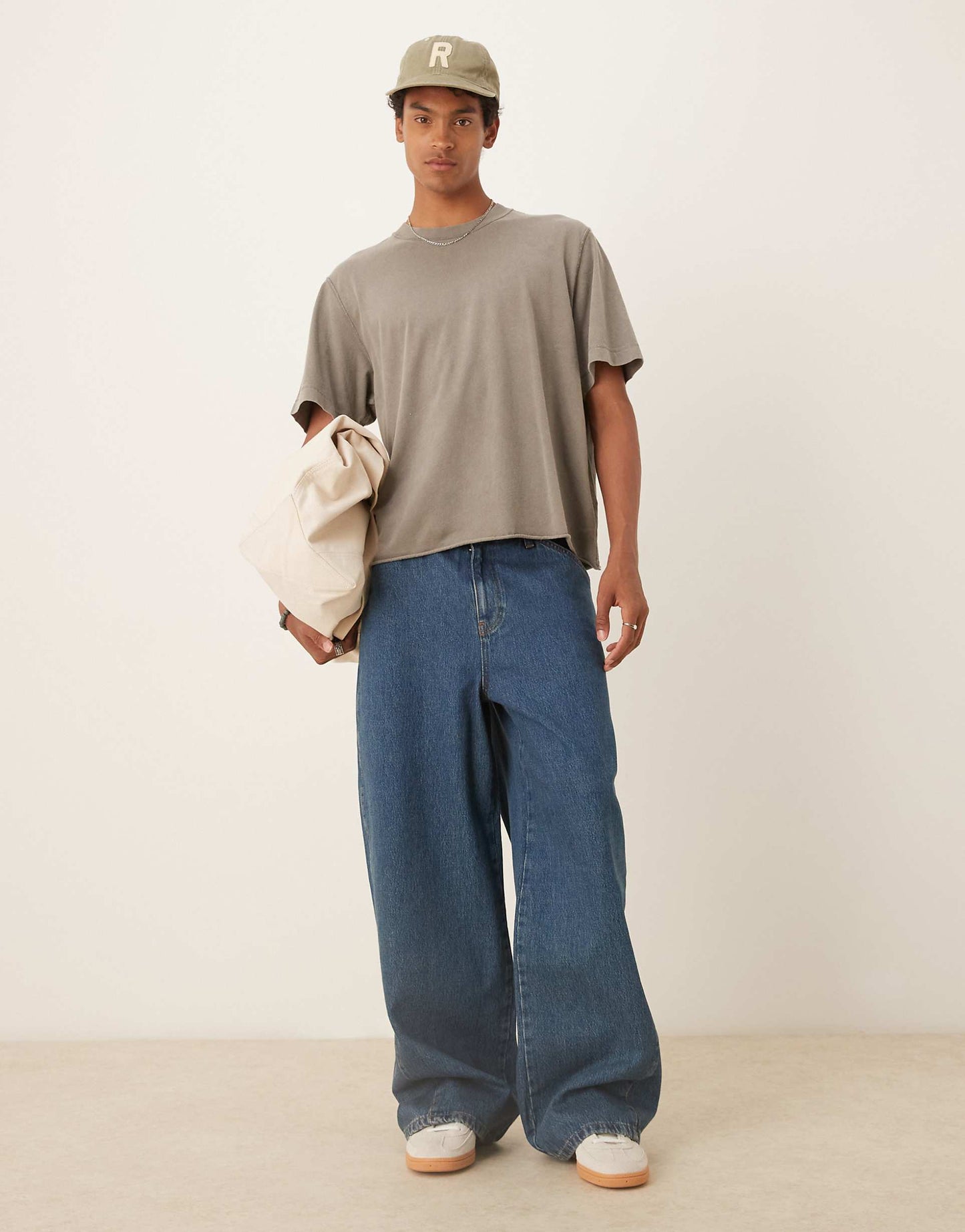 Vintage Cropped Crew Neck T-Shirt