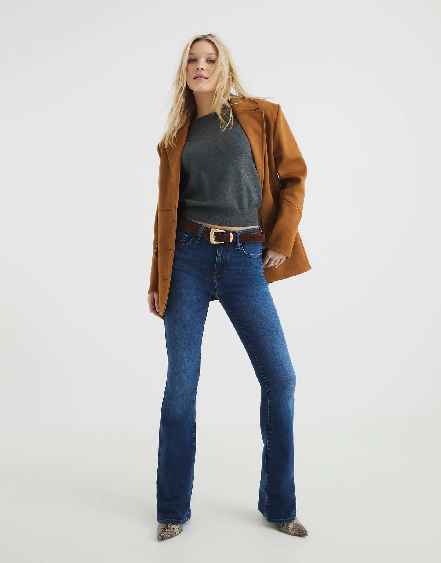 Denim Mid Rise Bootcut Jeans