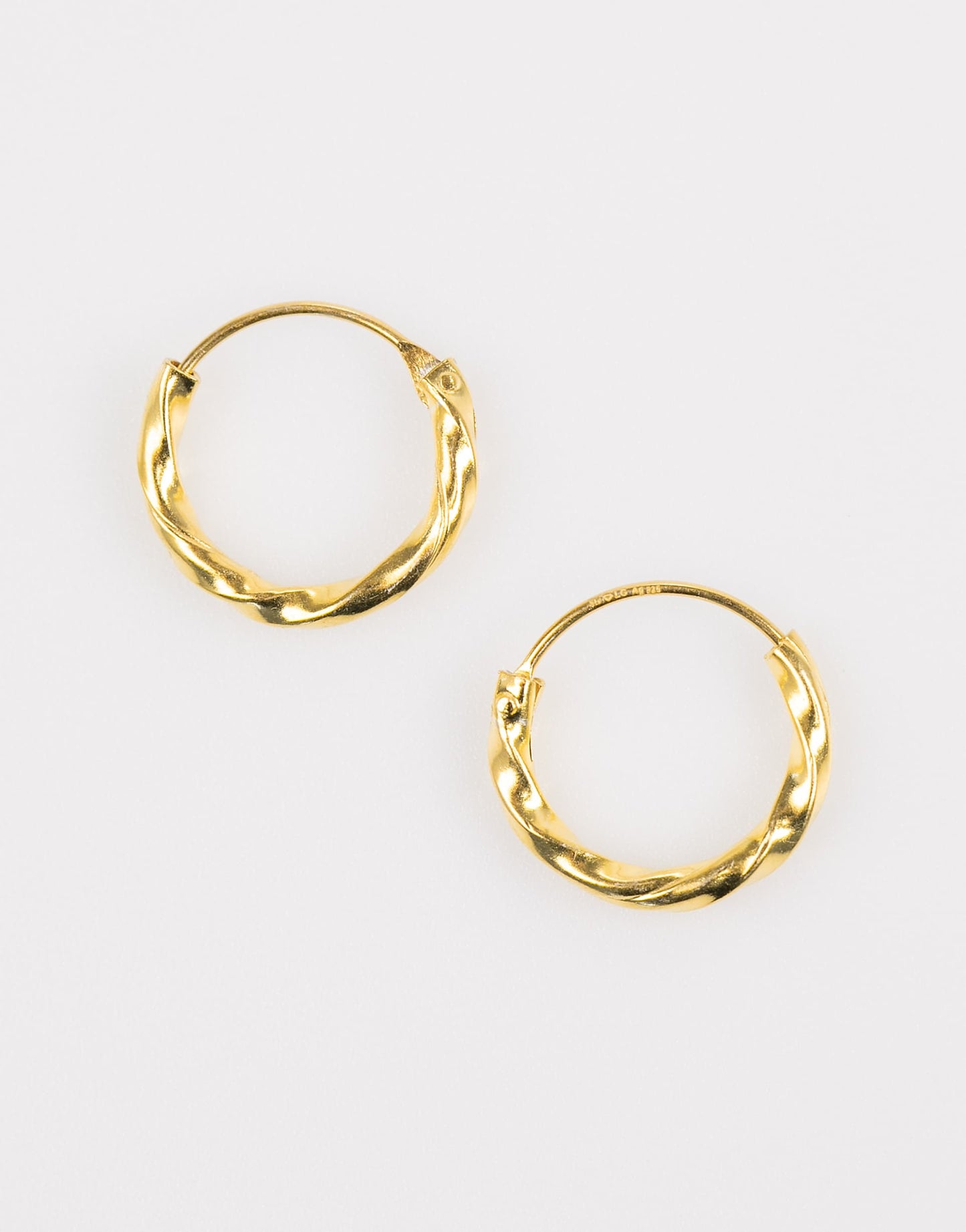 Gold Plated Sterling Silver Graduating Textured Hoop Earring Pack