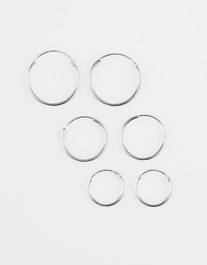 Sterling Silver Classic Hoop Pack