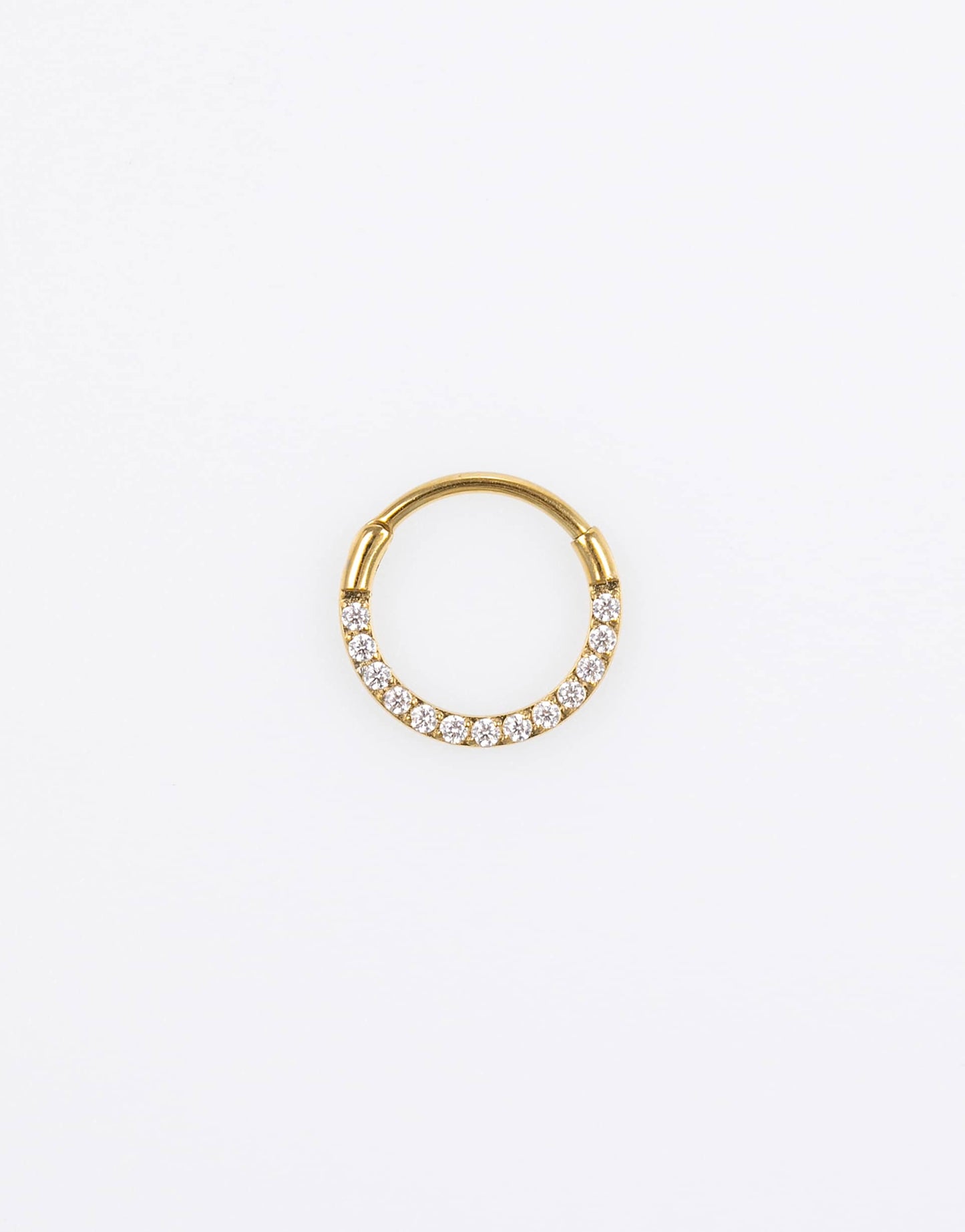 Gold Plated Titanium Cubic Zirconia Clicker Ring 8Mm