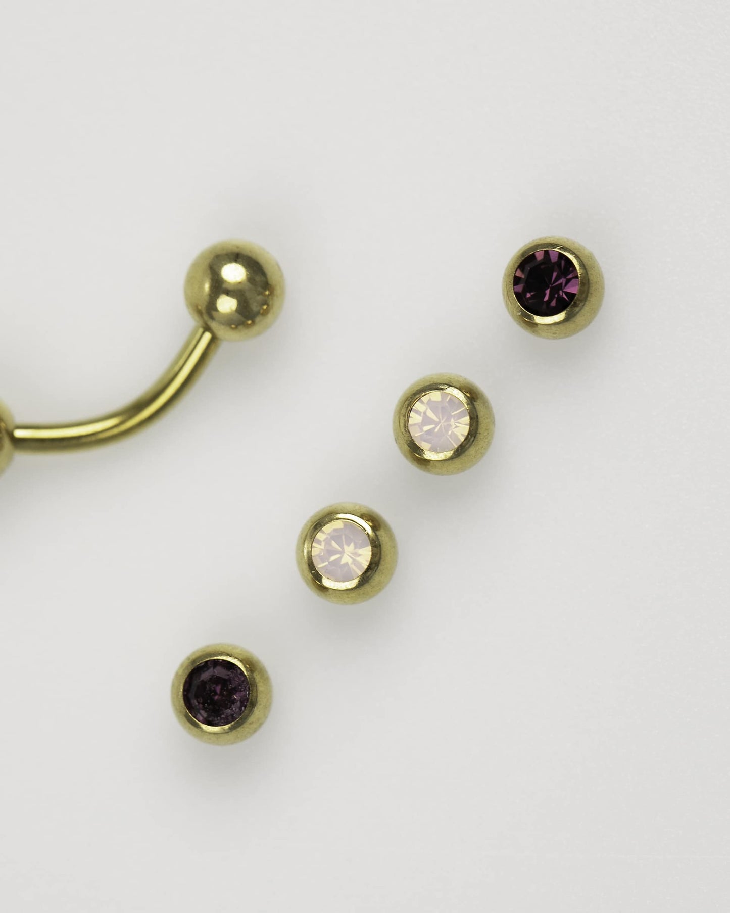 Gold Plated Surgical Steel Classic Interchangeable Belly Piercing Pack