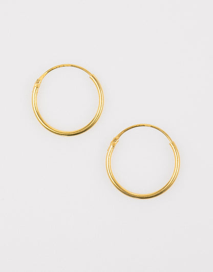 Gold Plated Sterling Silver Classic Hoop Earring Pack