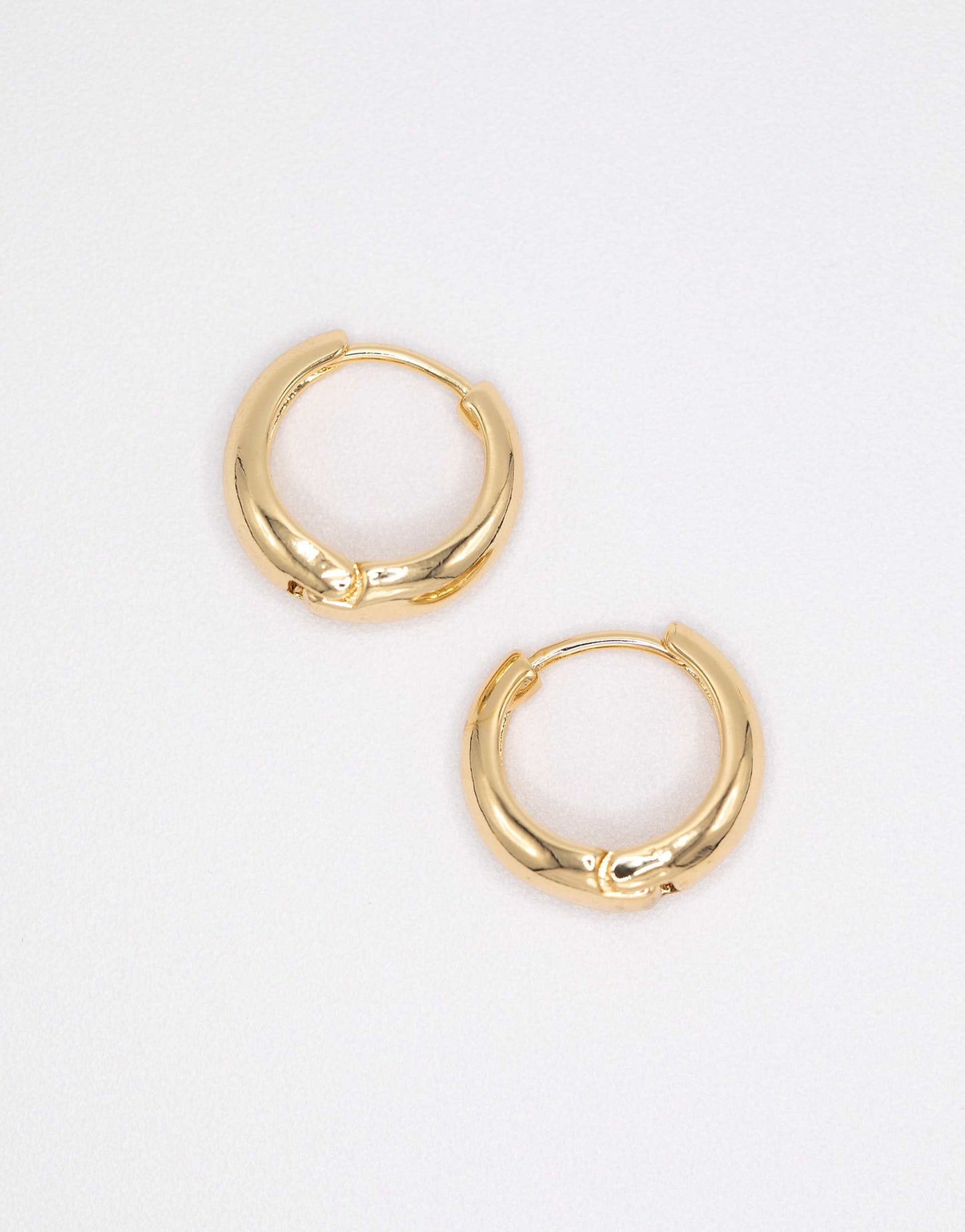 Classic Gold Plated Brass Chunky Hoop Earrings 3-Pack