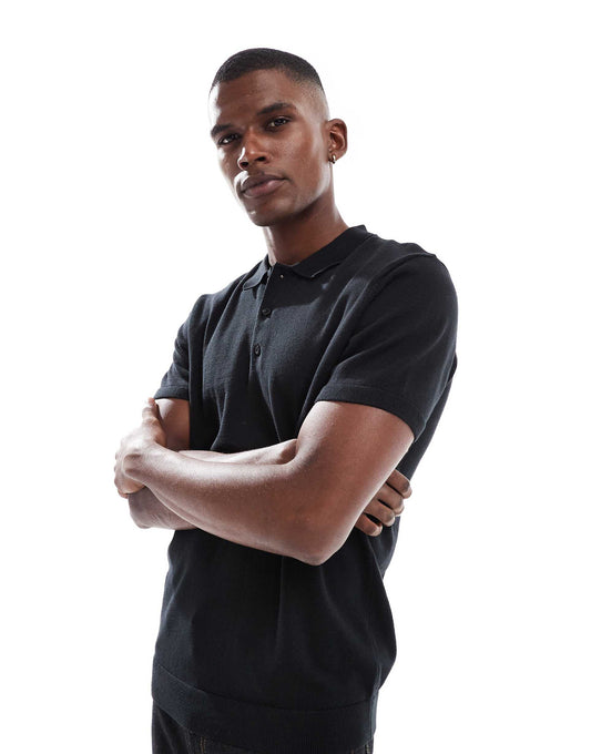 Short Sleeve Knitted Polo