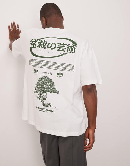Oversized T-Shirt With Bonsai Graphic