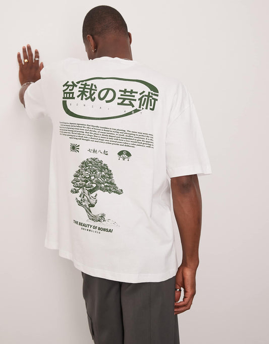Oversized T-Shirt With Bonsai Graphic