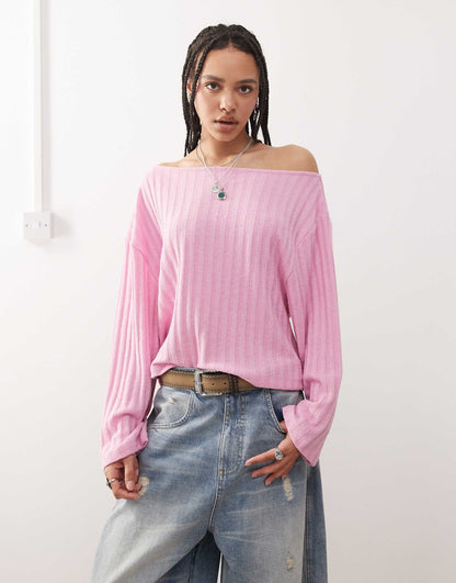 Slouchy Off Shoulder Jumper