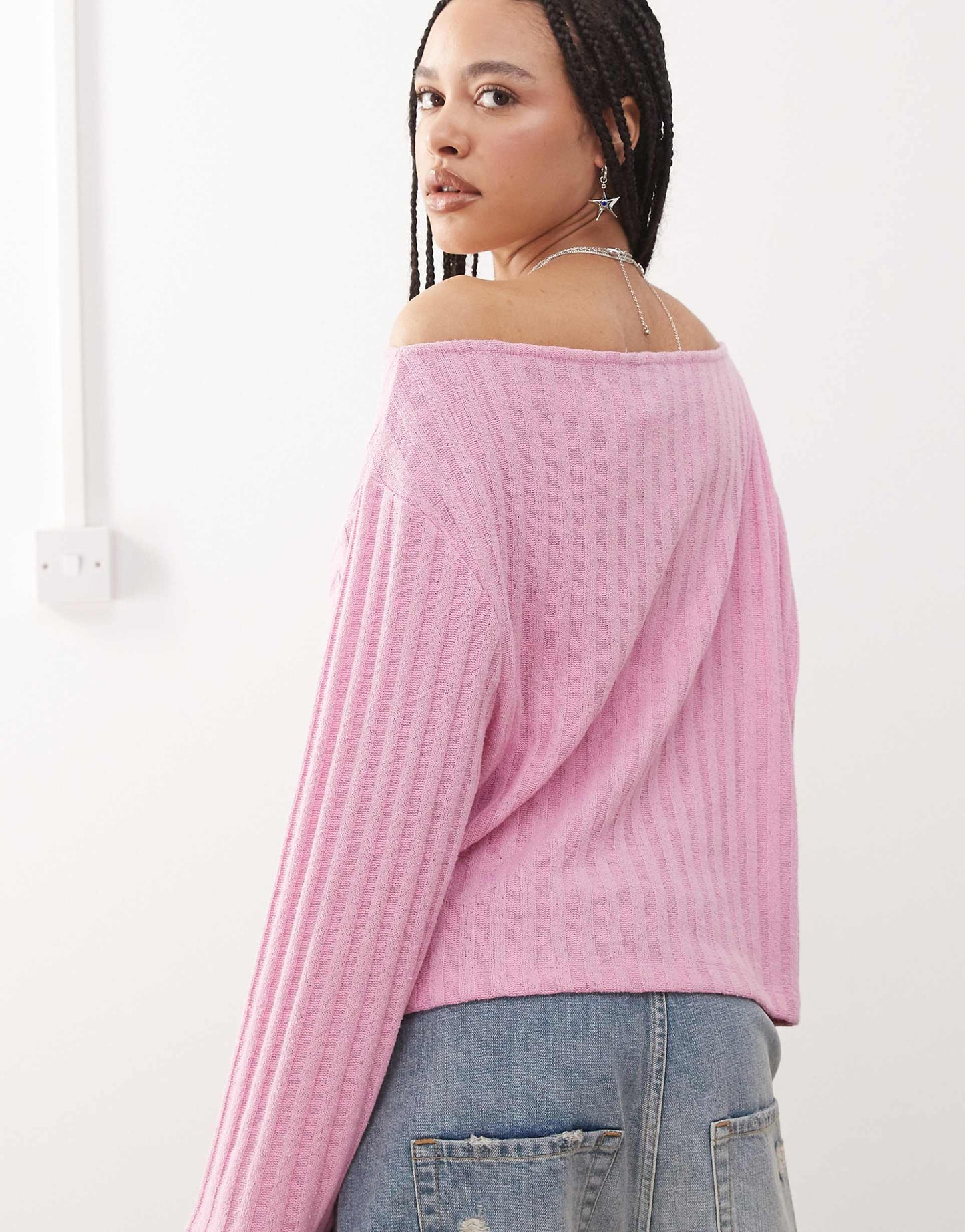 Slouchy Off Shoulder Jumper