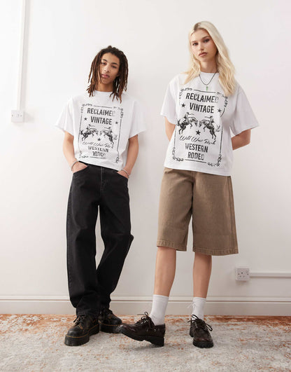 Unisex Rodeo Graphic Oversized T-Shirt