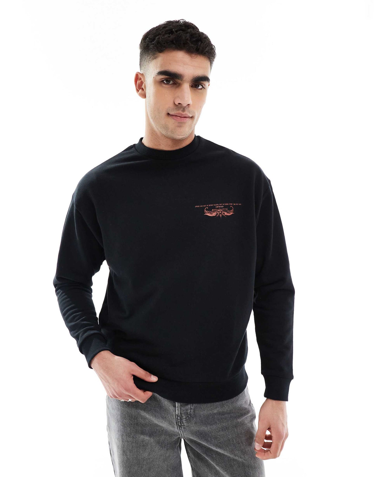 Oversized Sweatshirt With Graffiti Back Print