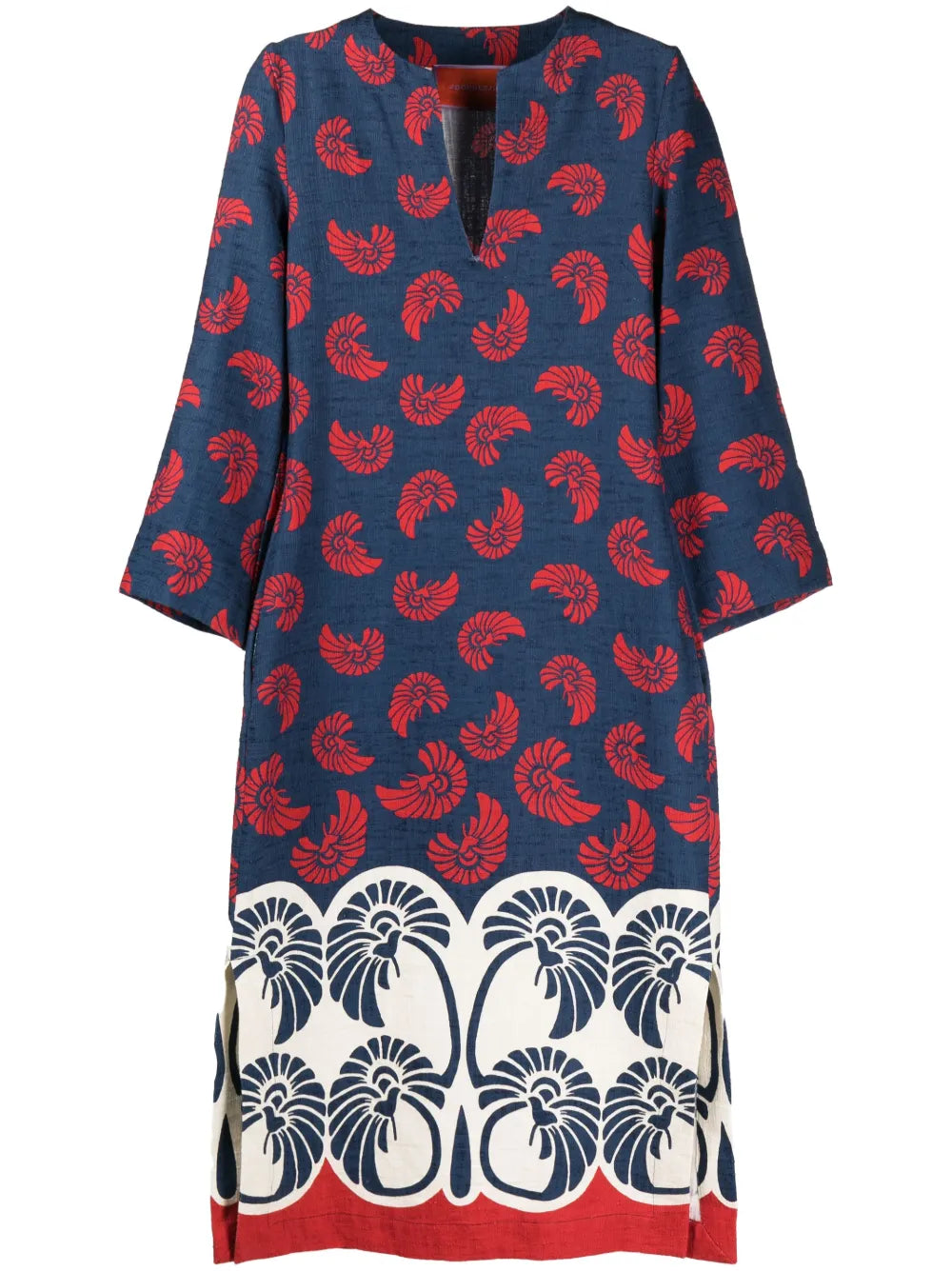 Monogram-Pattern Midi Dress