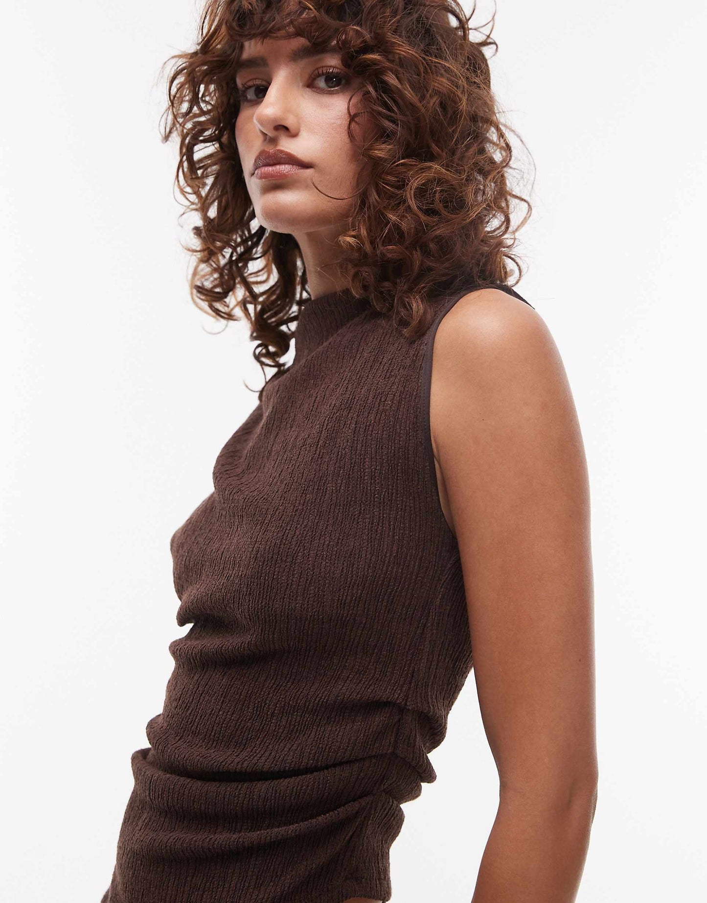 Textured Asymmetric Ruched Tank Co-Ord