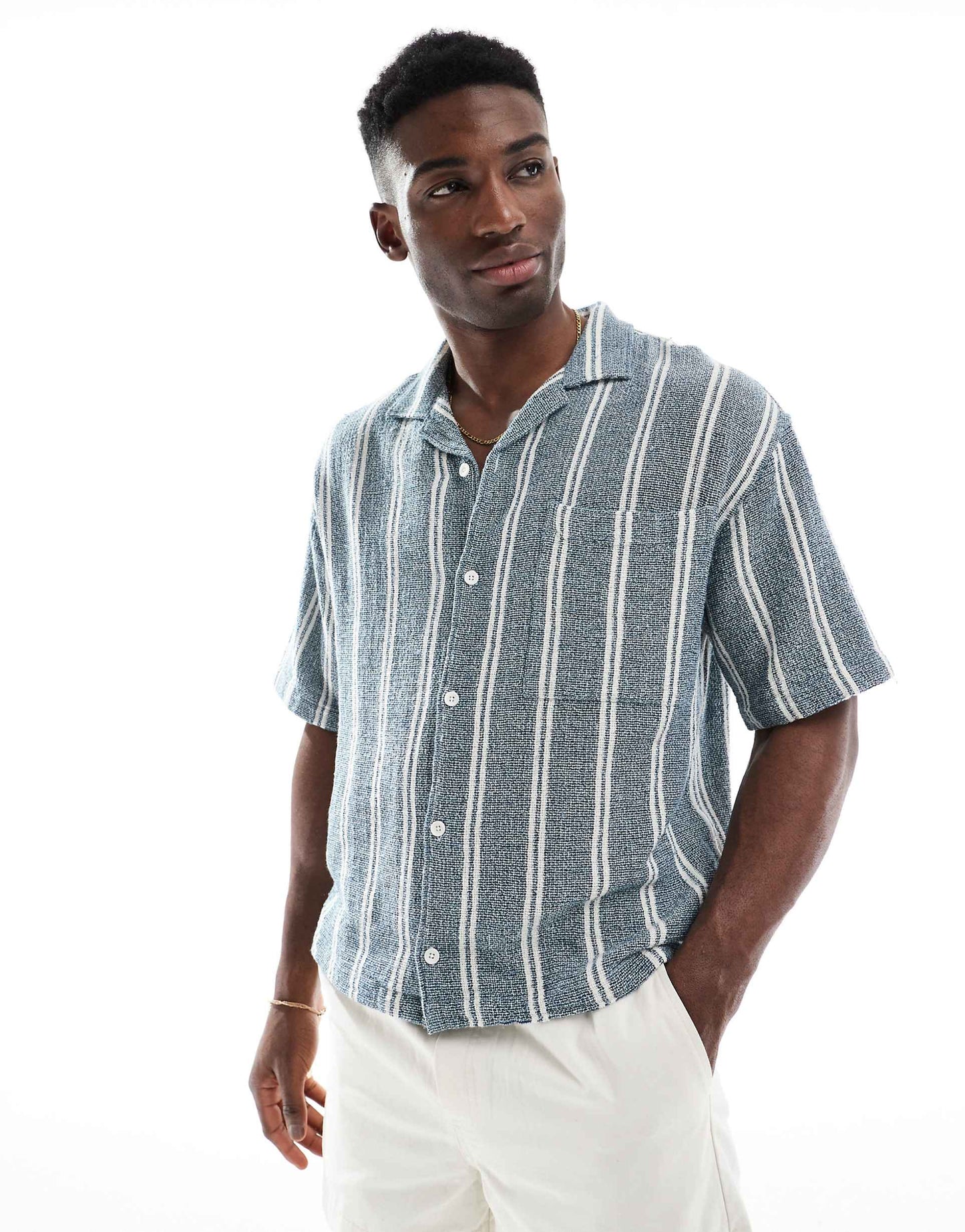 Revere Collar Short Sleeve Shirt