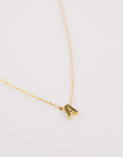 Gold Plated Sterling Silver Initial A Necklace