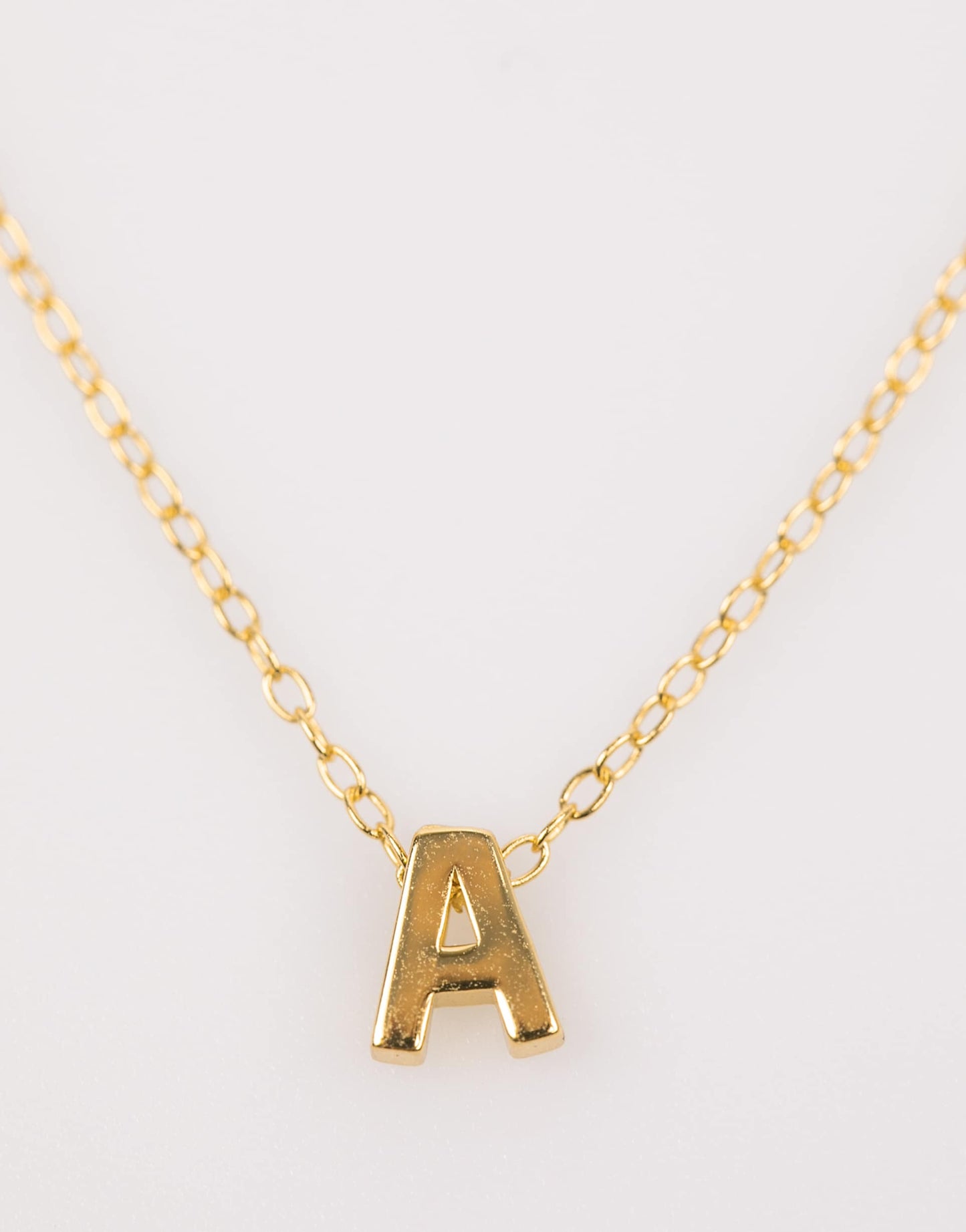 Gold Plated Sterling Silver Initial A Necklace