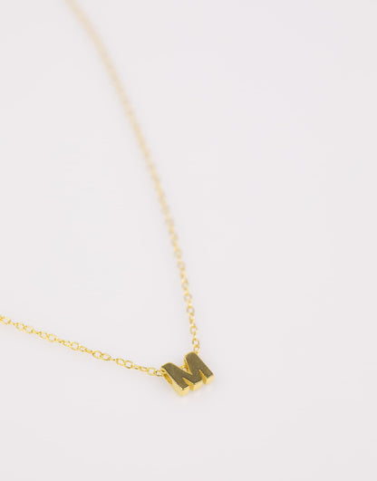 Gold Plated Sterling Silver Intial M Necklace