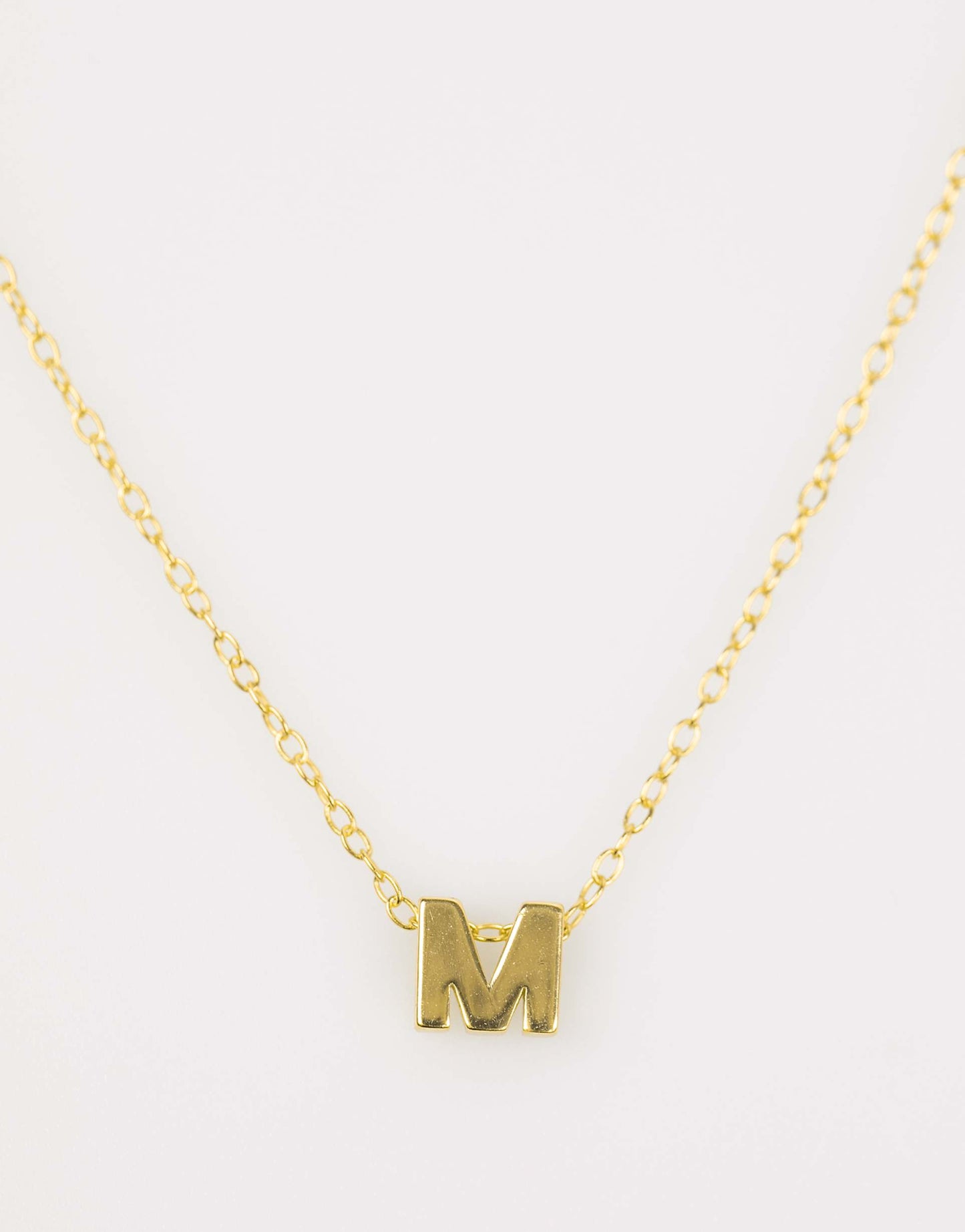 Gold Plated Sterling Silver Intial M Necklace