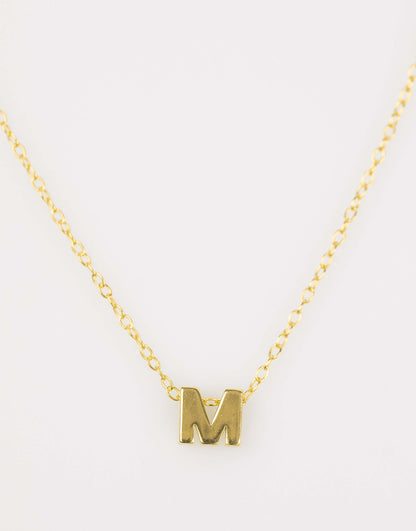 Gold Plated Sterling Silver Intial M Necklace