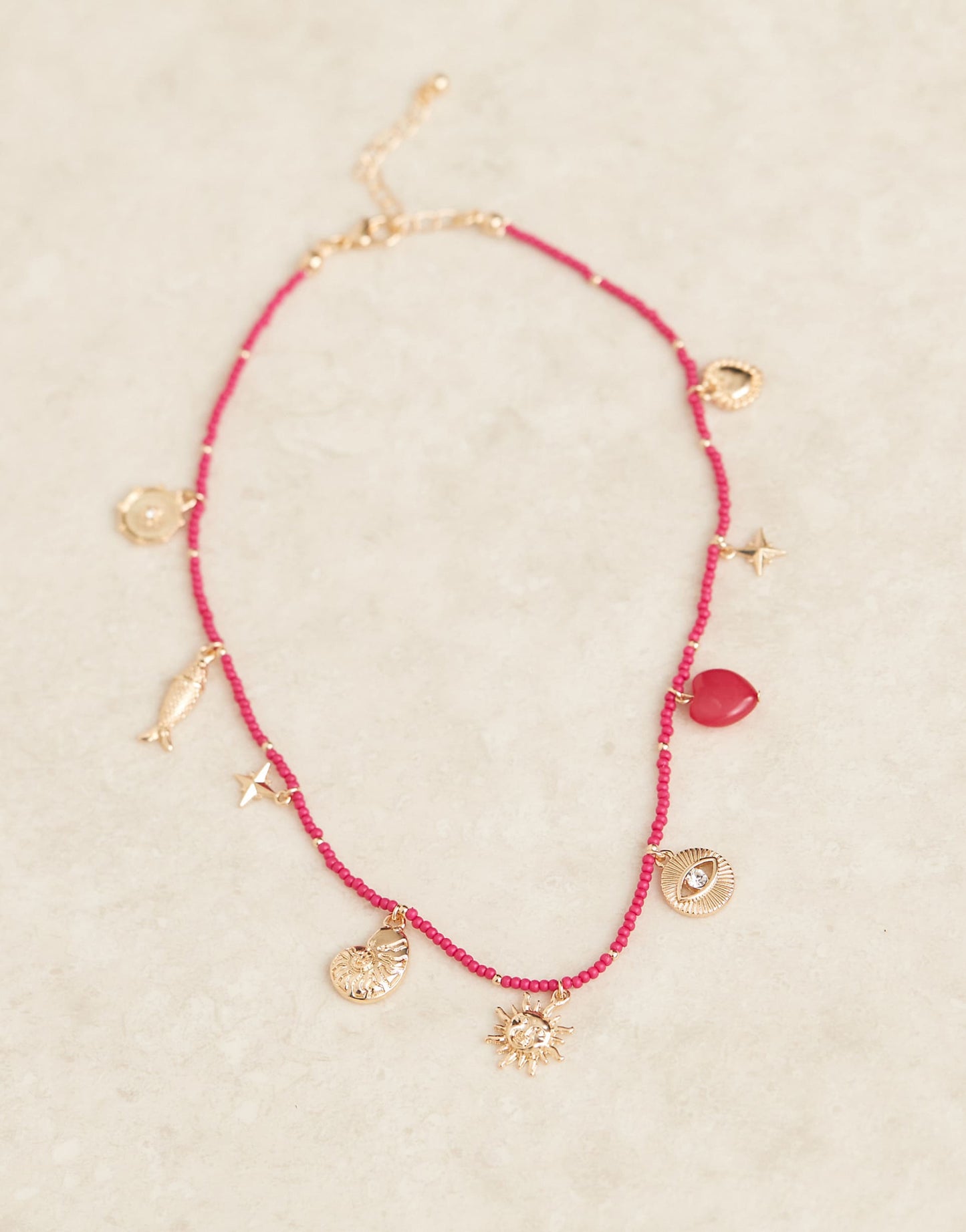 Charm Necklace With Beads