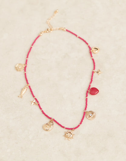 Charm Necklace With Beads