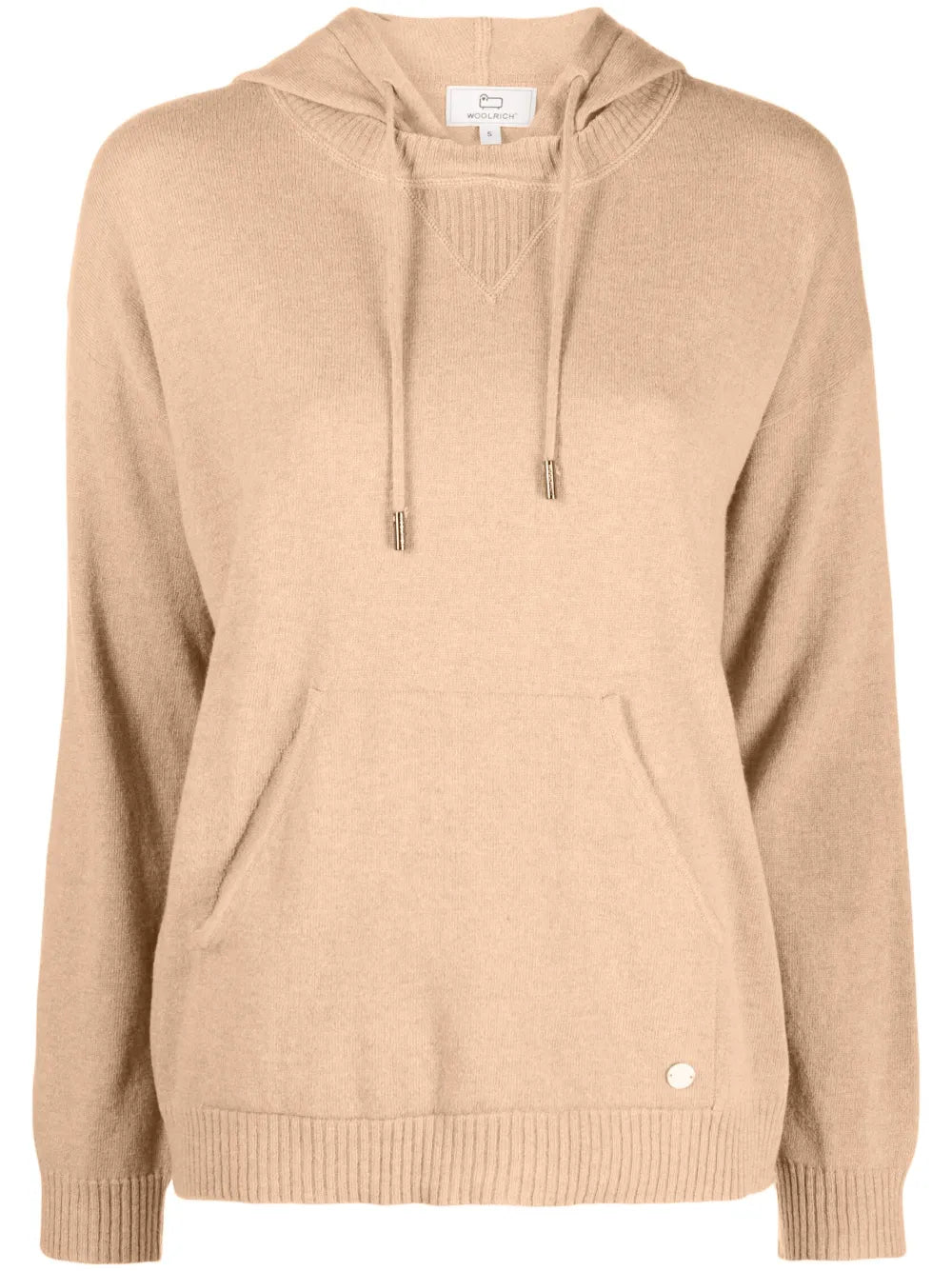 Logo-Plaque Fine-Knit Hoodie