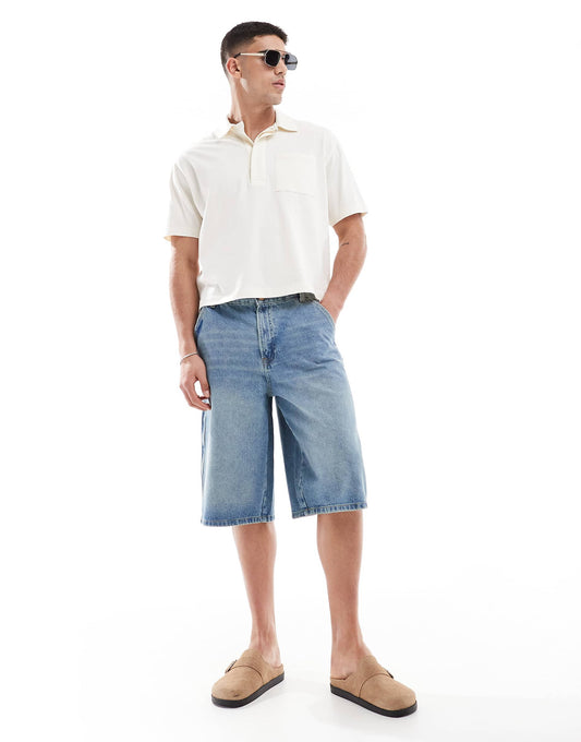 Skater Fit Denim Short