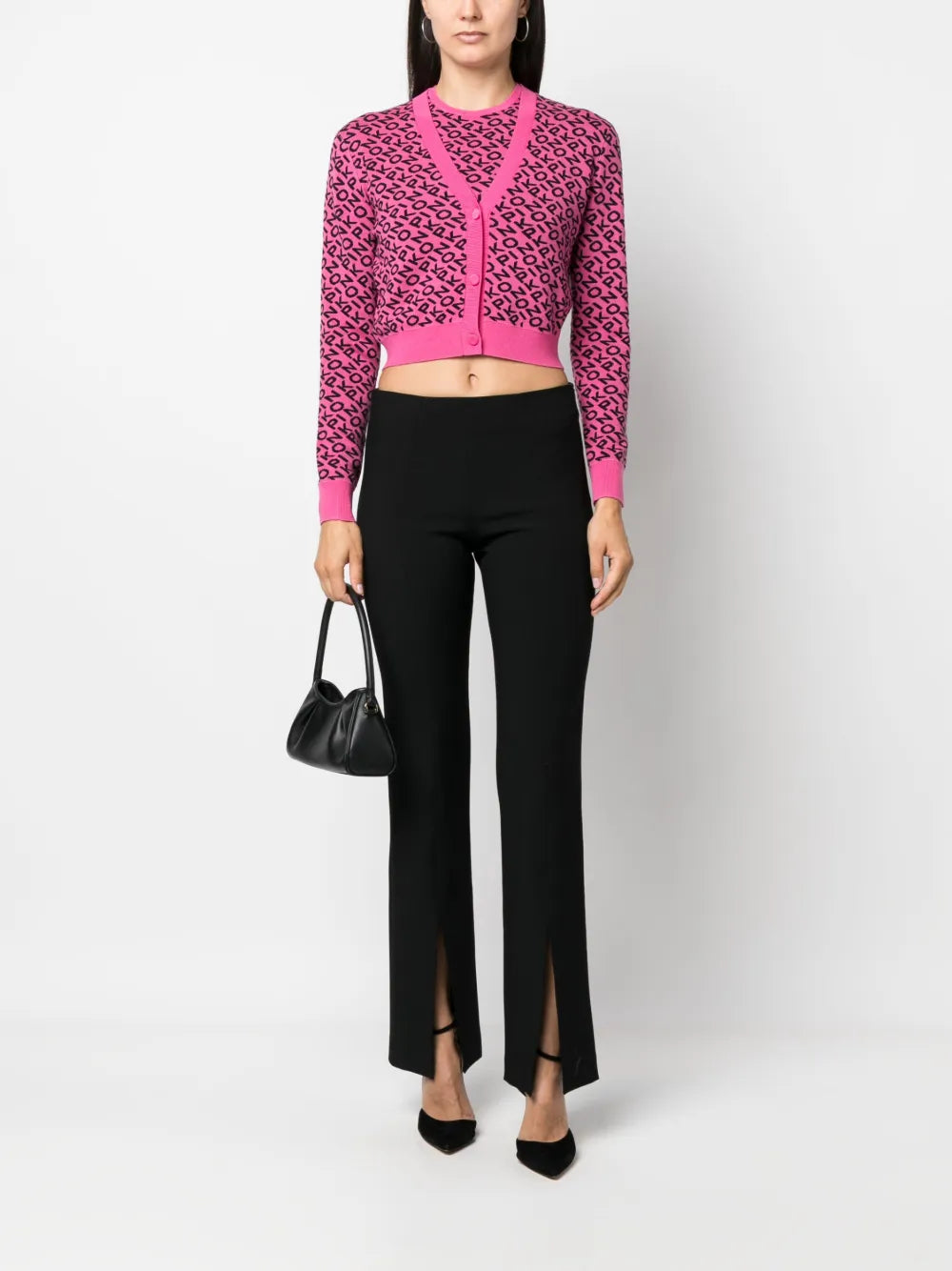 Logo-Jacquard V-Neck Cardigan