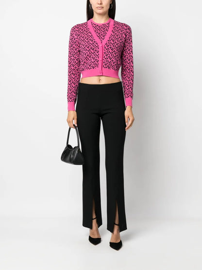 Logo-Jacquard V-Neck Cardigan