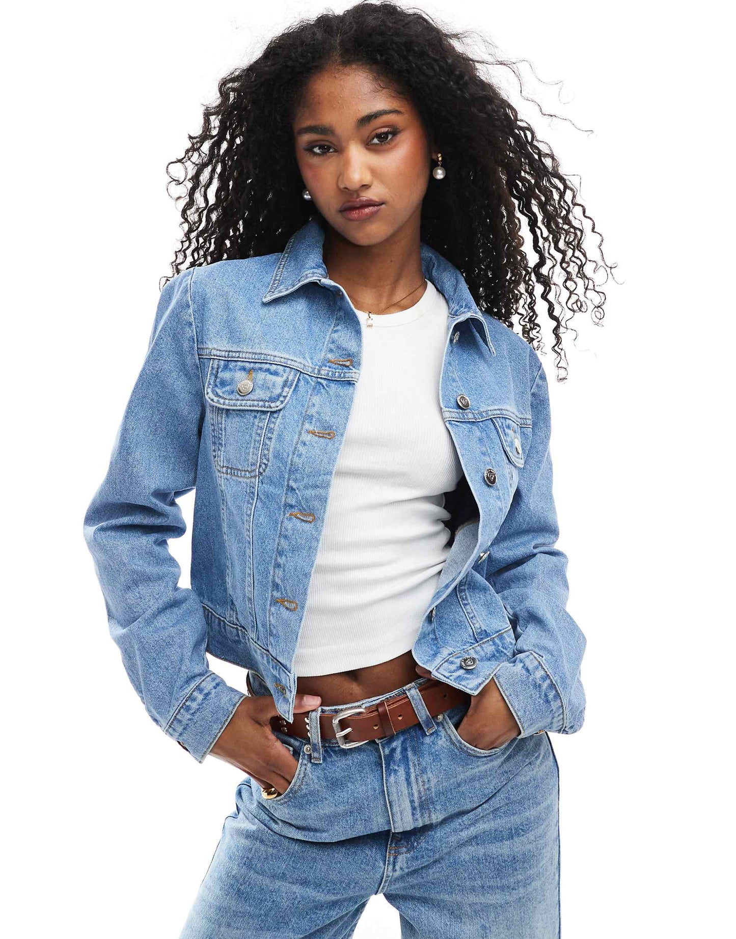 Denim Western Jacket With Puff Sleeve