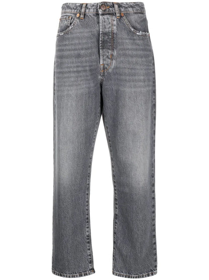 High-Rise Cropped Boyfriend Jeans