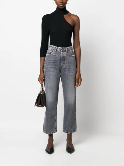 High-Rise Cropped Boyfriend Jeans