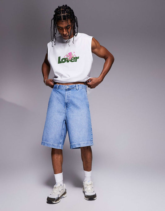 Long Length Denim Jorts