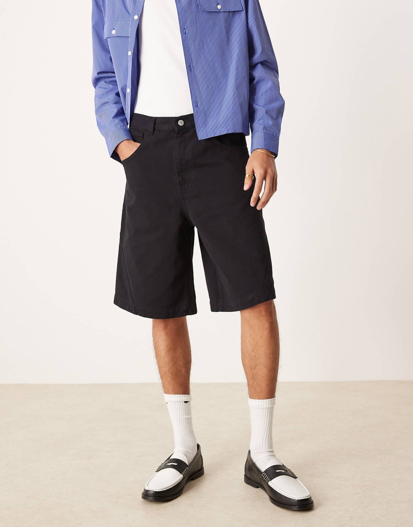 Long Length Jorts With Twisted Seam