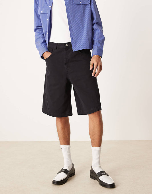 Long Length Jorts With Twisted Seam