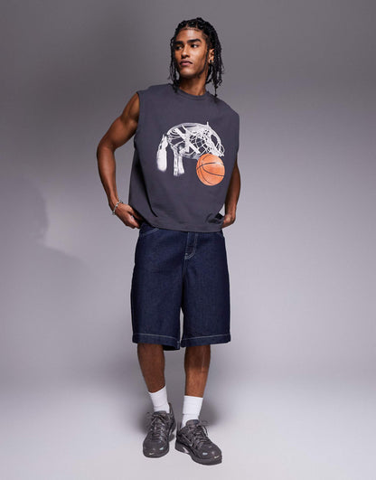 Long Length Denim Jorts