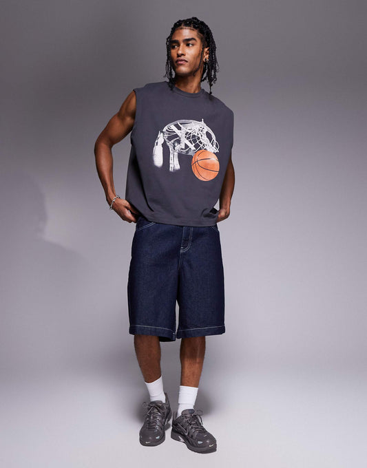 Long Length Denim Jorts