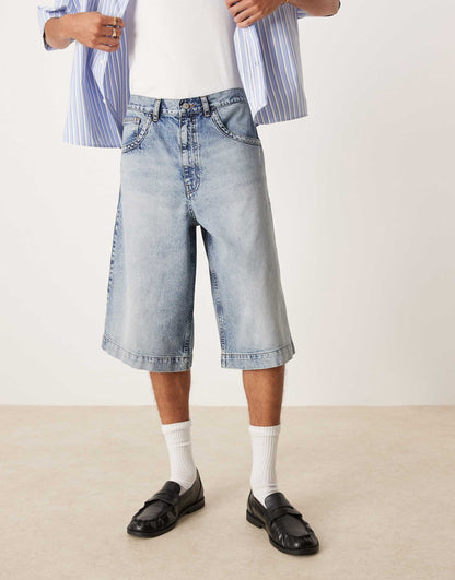 Longer Length Denim Jorts With Tint