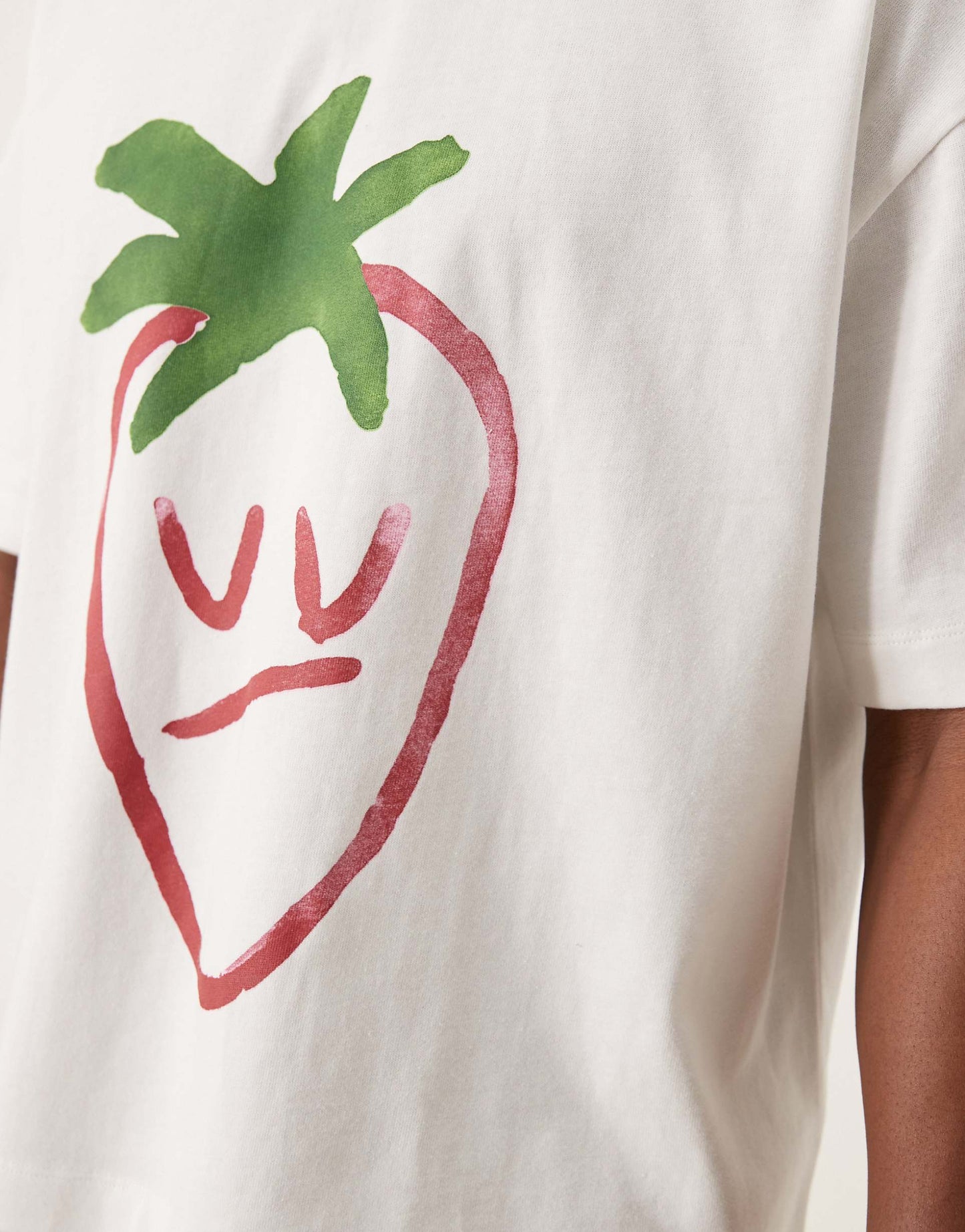 Oversized Boxy Heavyweight 240Gsm T-Shirt With Strawberry Print