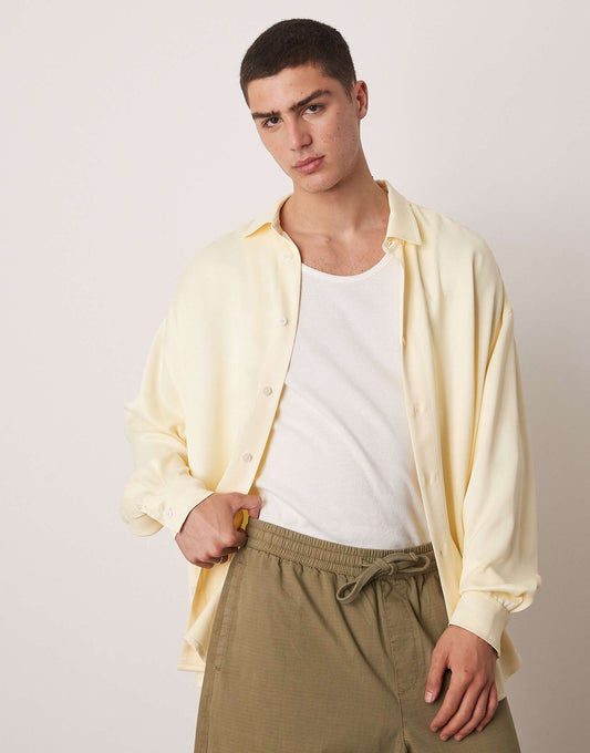 Volume Oversized Satin Shirt